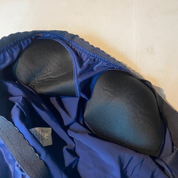 Lands End Women 24W DDD One Piece Swimsuit Slimming Navy Blue Stretch Swim Pool - Picture 4 of 10